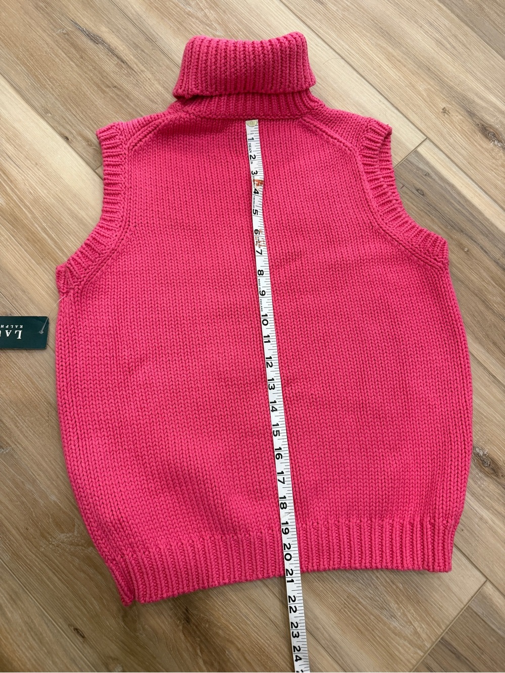 NEW Lauren Ralph Lauren pink turtleneck sleeveless sweater - Picture 5 of 6
